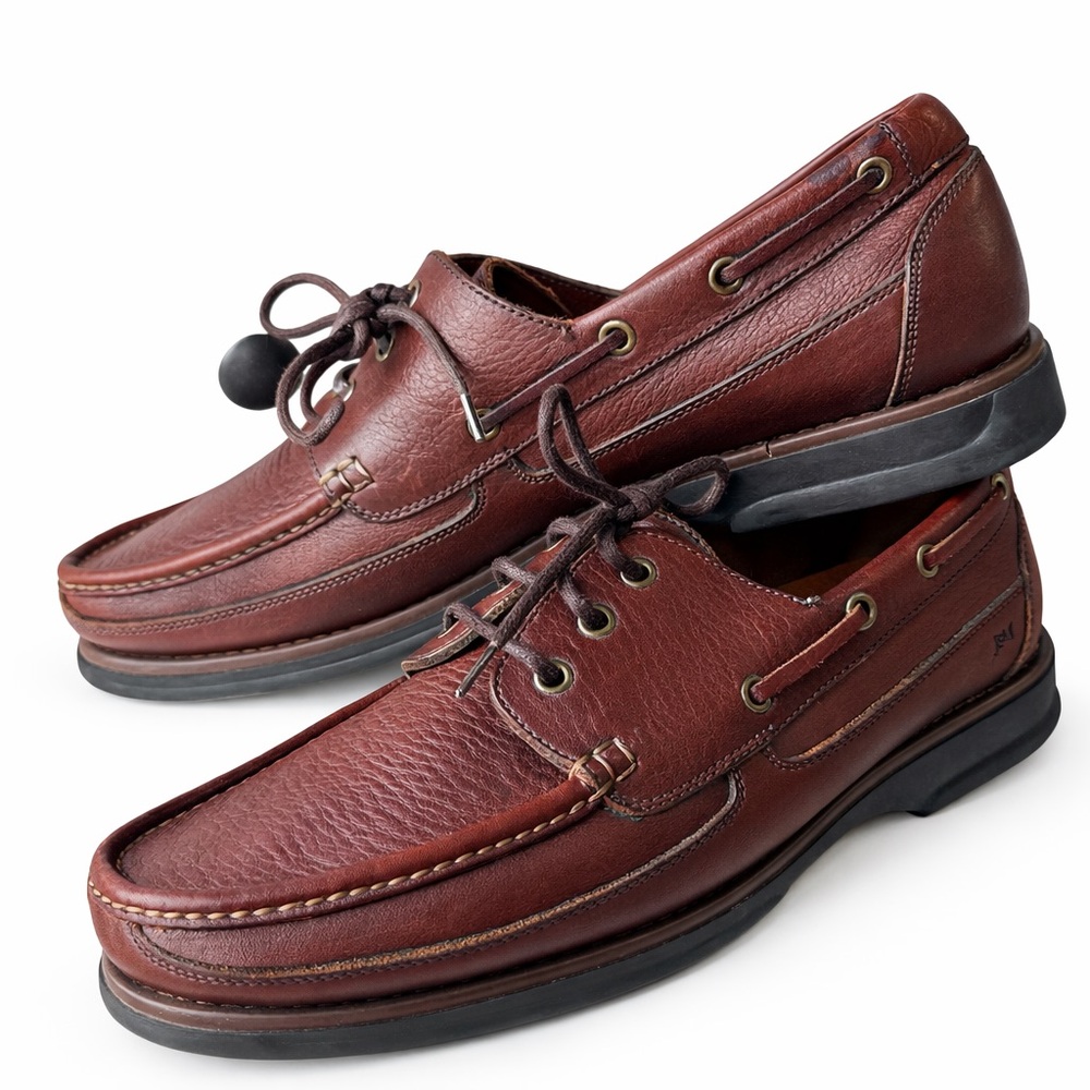 Johnston & Murphy Brown Leather Moc Toe Lace-Up Casual Shoes Size 12